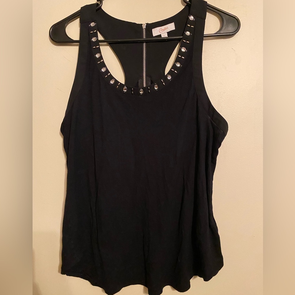 Candie’s racer back tank with embellished neckline - Large